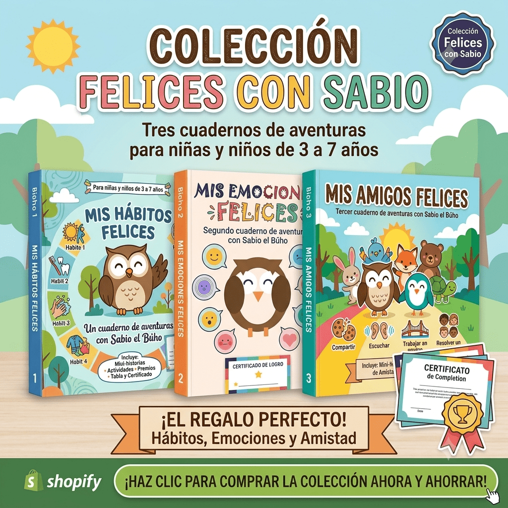 Colección Completa Felices con Sabio: Hábitos, Emociones y Amistad para Niños (3 a 7 Años) - Digitalventas