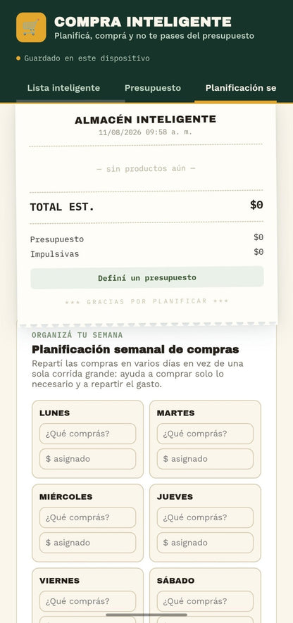 Compra Inteligente — Sistema Digital de Lista y Presupuesto para el Súper - Digitalventas