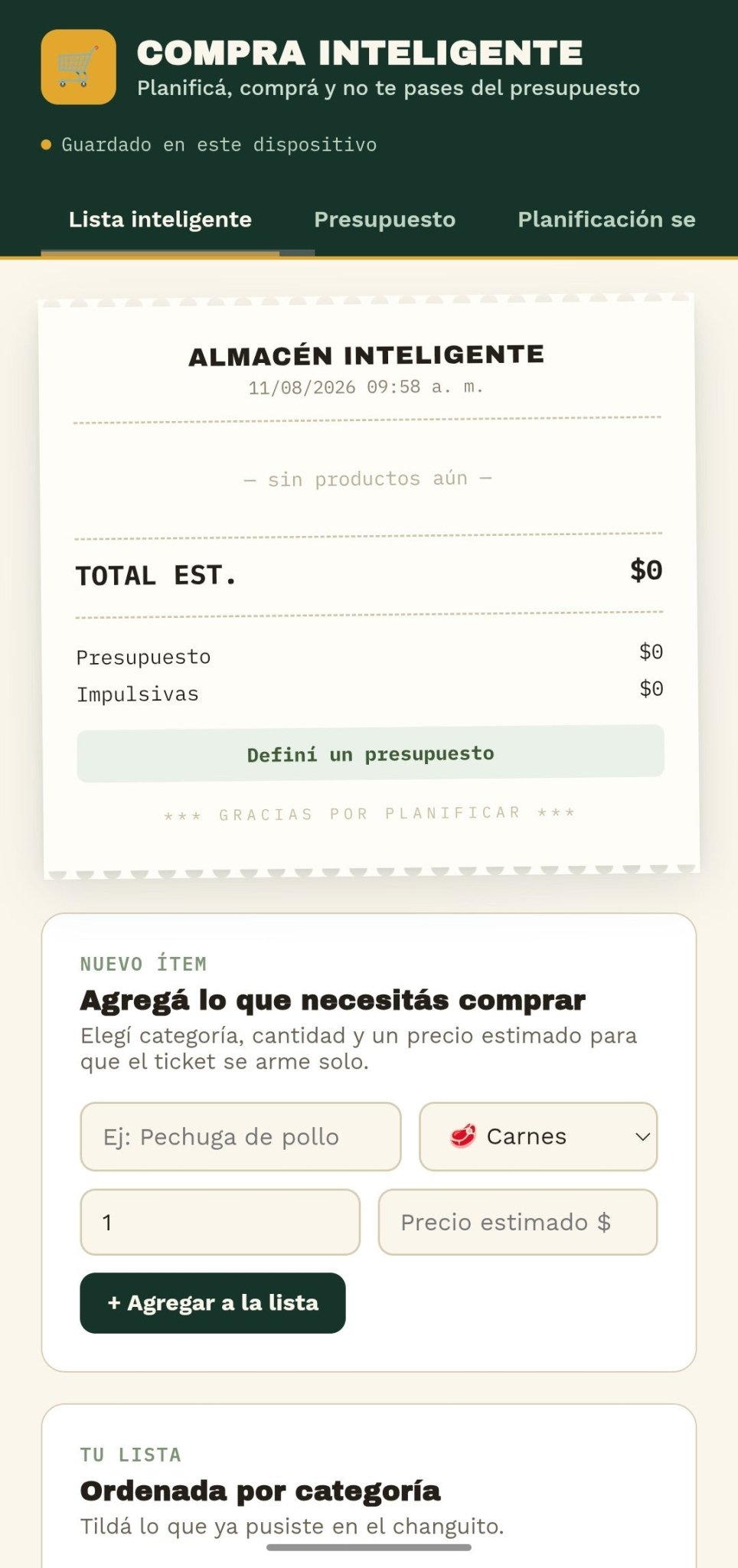 Compra Inteligente — Sistema Digital de Lista y Presupuesto para el Súper - Digitalventas