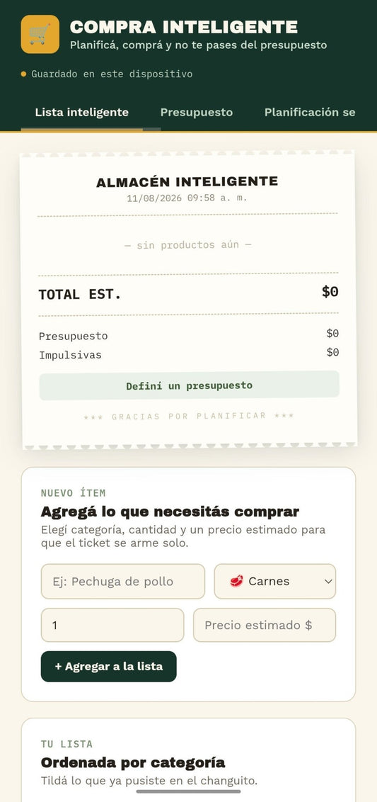 Compra Inteligente — Sistema Digital de Lista y Presupuesto para el Súper - Digitalventas