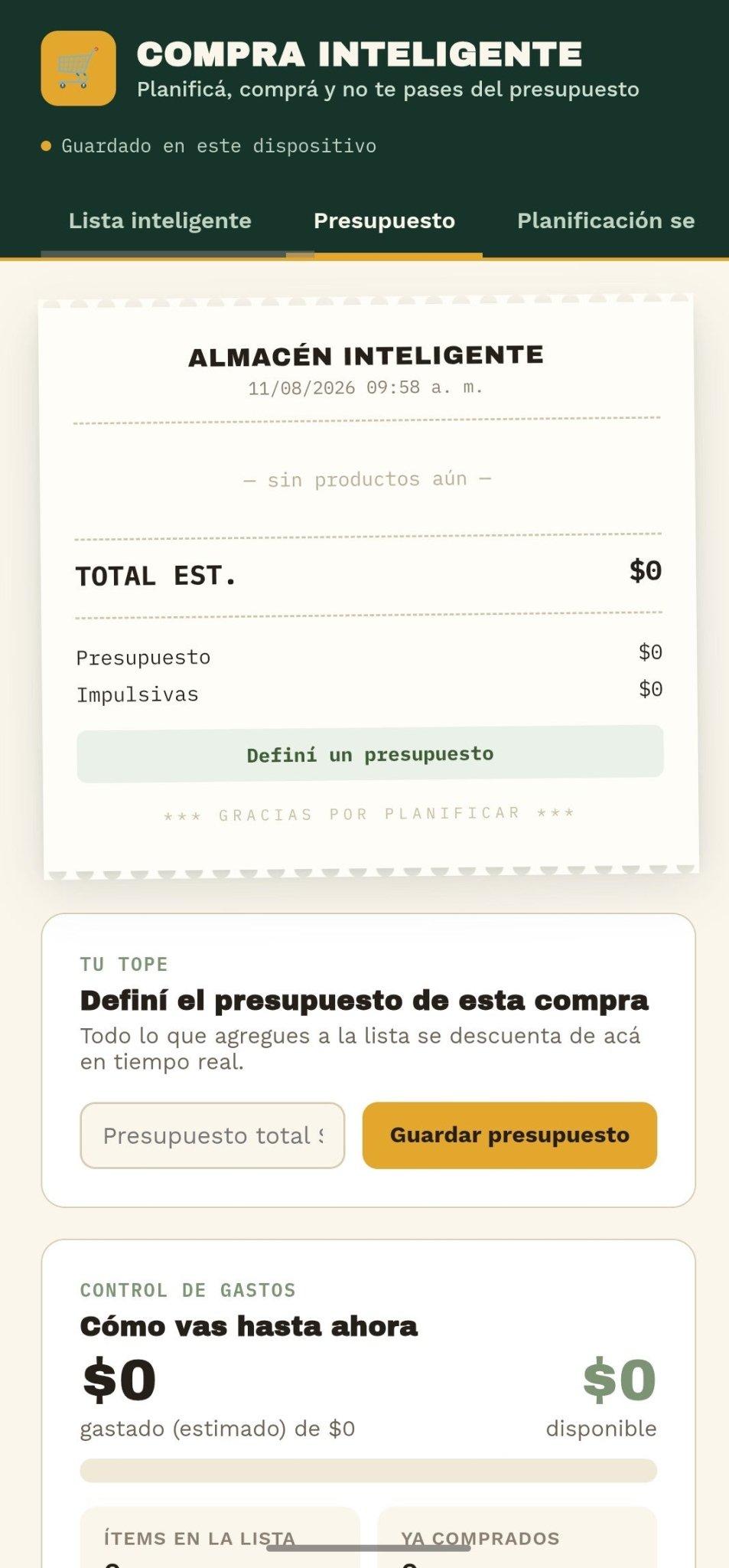 Compra Inteligente — Sistema Digital de Lista y Presupuesto para el Súper - Digitalventas