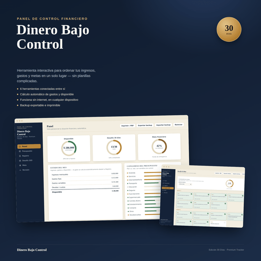 Dinero Bajo Control 30D — Panel Financiero Interactivo - Digitalventas