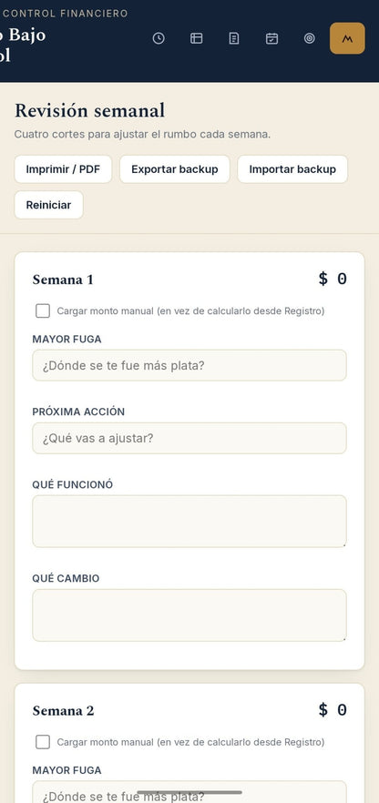 Dinero Bajo Control 30D — Panel Financiero Interactivo - Digitalventas