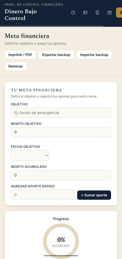 Dinero Bajo Control 30D — Panel Financiero Interactivo - Digitalventas