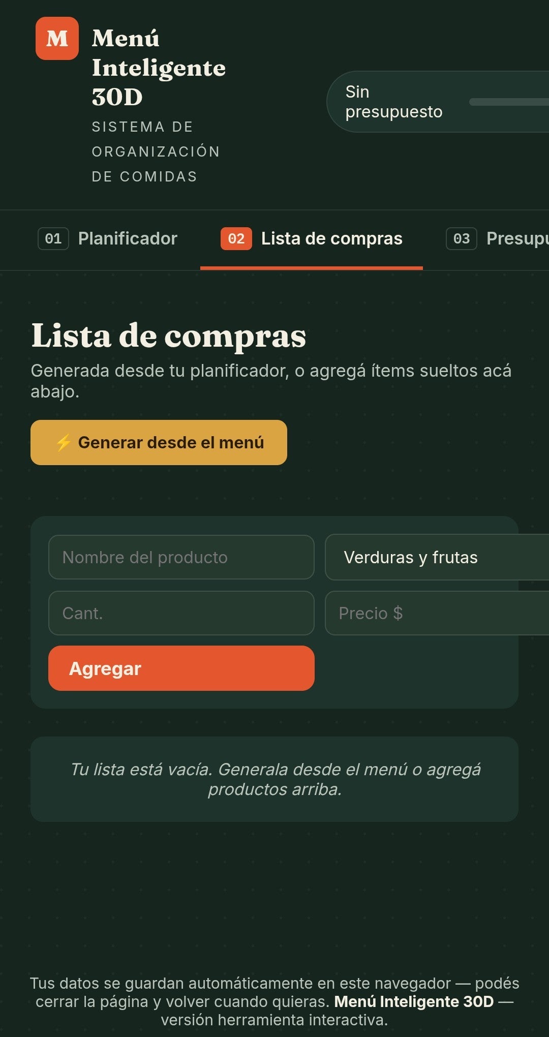 Menú Inteligente 30D — El sistema para dejar de pensar todos los días qué cocinar - Digitalventas