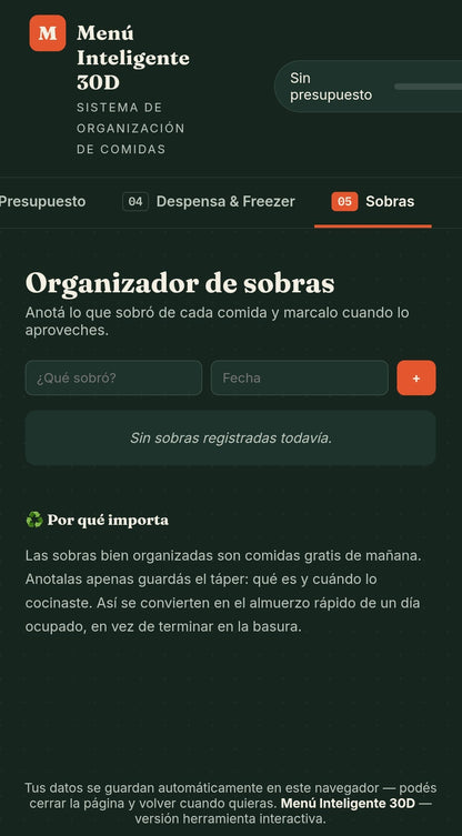 Menú Inteligente 30D — El sistema para dejar de pensar todos los días qué cocinar - Digitalventas