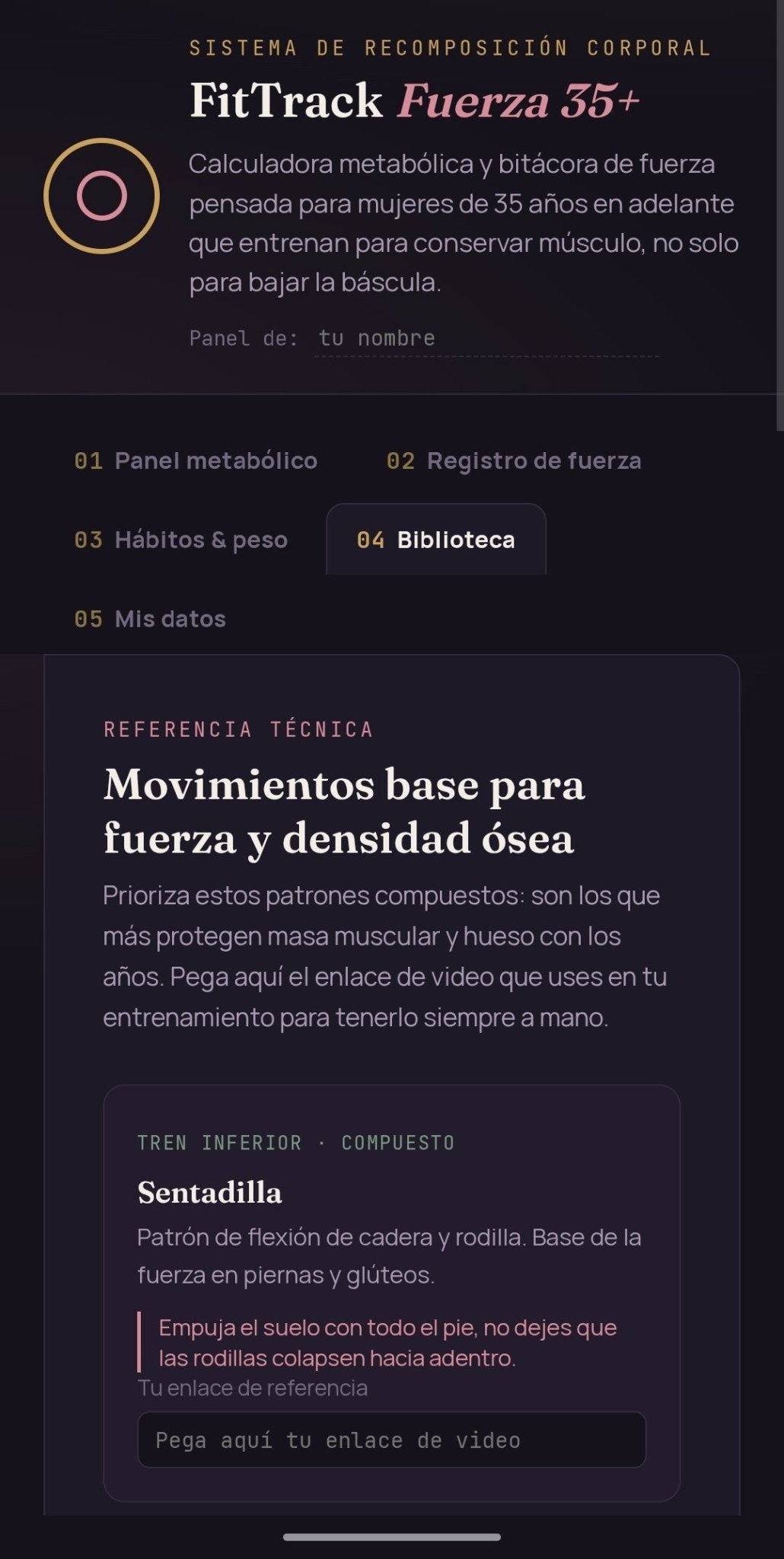 Panel Metabólico y de Entrenamiento para Mujeres 35+ | FitTrack Fuerza - Digitalventas