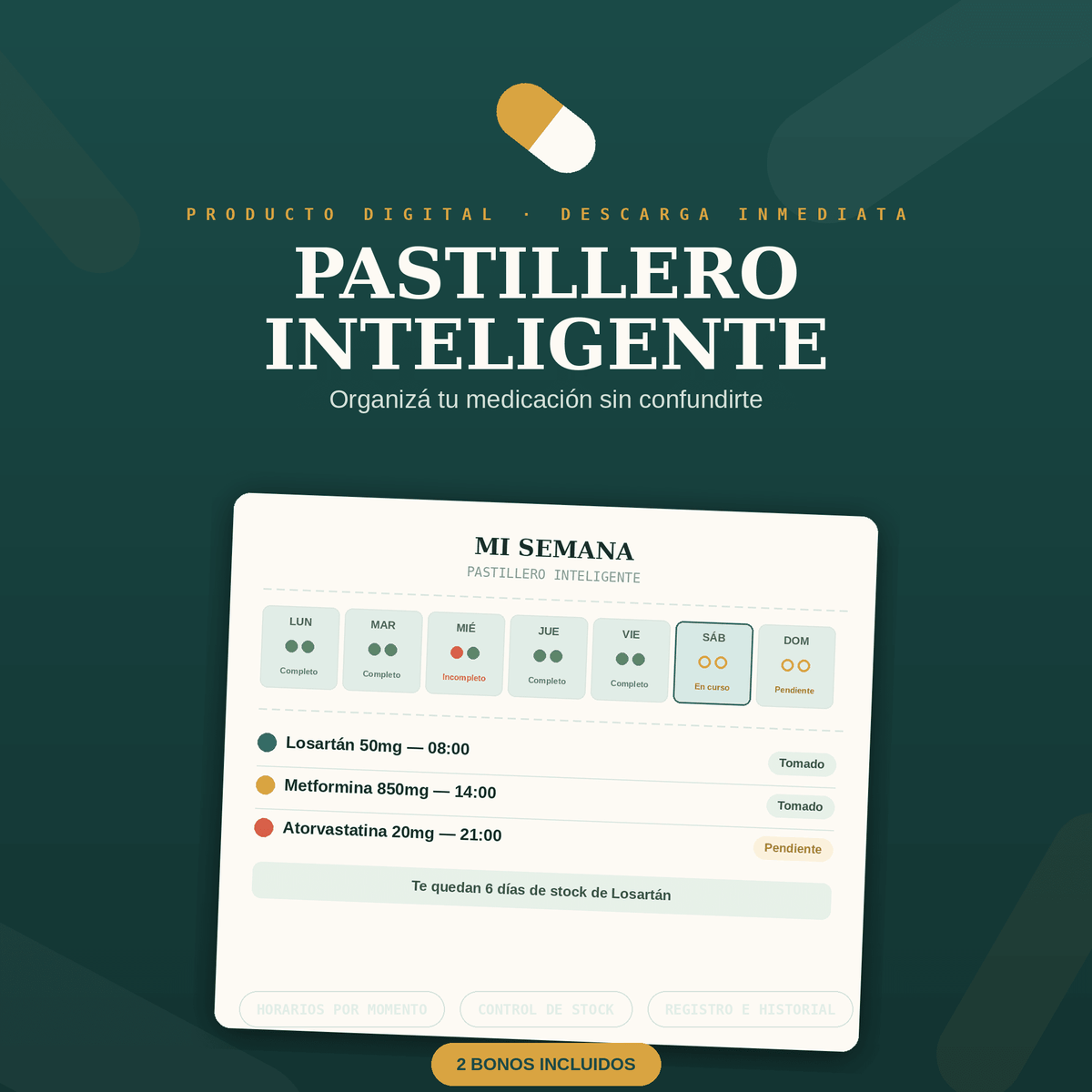 Pastillero Inteligente — Panel Digital de Medicación - Digitalventas