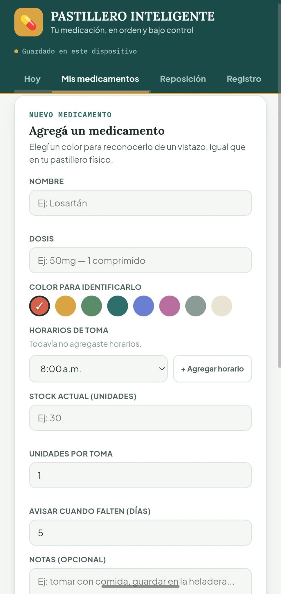 Pastillero Inteligente — Panel Digital de Medicación - Digitalventas